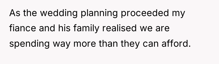 As the wedding planning proceeded my fiance and his family...