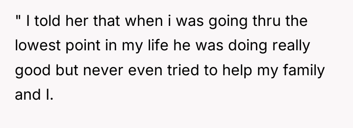 " I told her that when i was going thru...