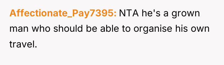 Affectionate_Pay7395 NTA he's a grown man who should be able...