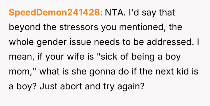 SpeedDemon241428 NTA. I'd say that beyond the stressors you mentioned,...