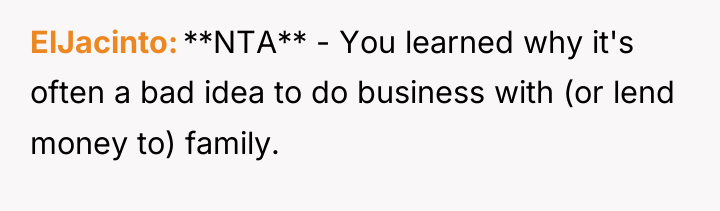 ElJacinto **NTA** - You learned why it's often a bad...