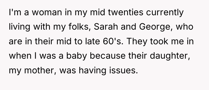 I'm a woman in my mid twenties currently living with...