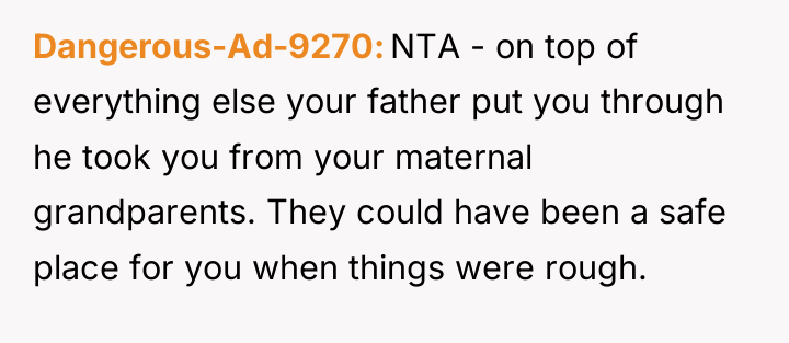 Dangerous-Ad-9270 NTA - on top of everything else your father...