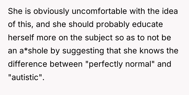 She is obviously uncomfortable with the idea of this, and...