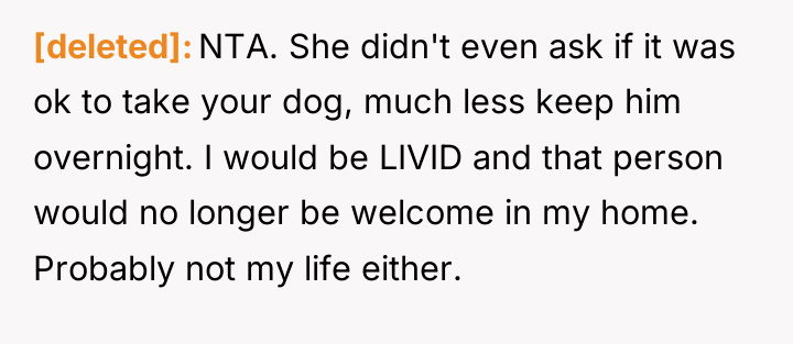 [deleted] NTA. She didn't even ask if it was ok...