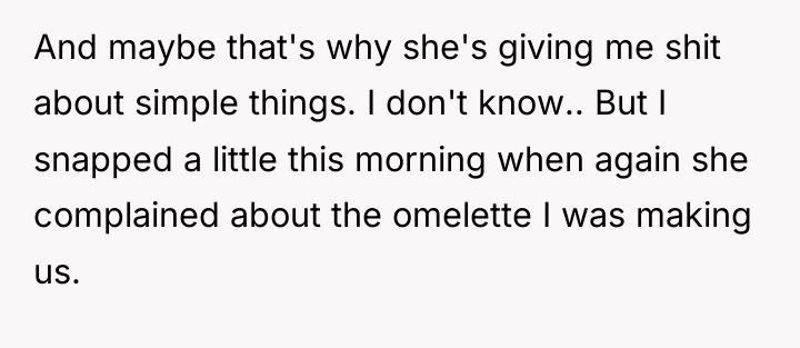 And maybe that's why she's giving me shit about simple...