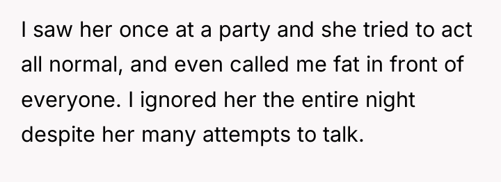 I saw her once at a party and she tried...