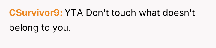 CSurvivor9 YTA Don't touch what doesn't belong to you.
