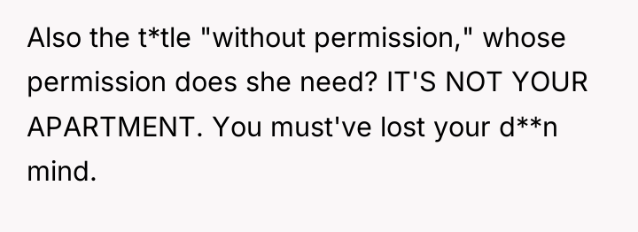Also the t*tle "without permission," whose permission does she need?...