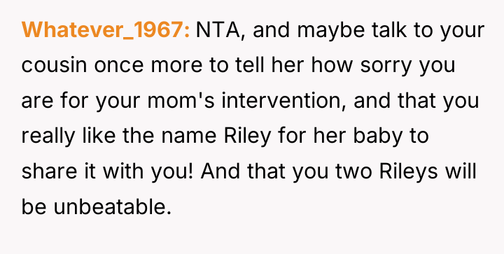 Whatever_1967 NTA, and maybe talk to your cousin once more...