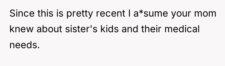 Since this is pretty recent I a*sume your mom knew...