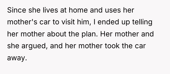 Since she lives at home and uses her mother's car...