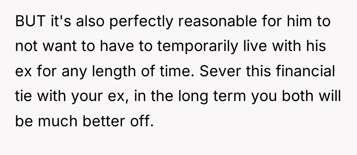 BUT it's also perfectly reasonable for him to not want...