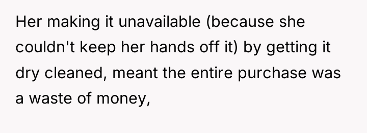 Her making it unavailable (because she couldn't keep her hands...
