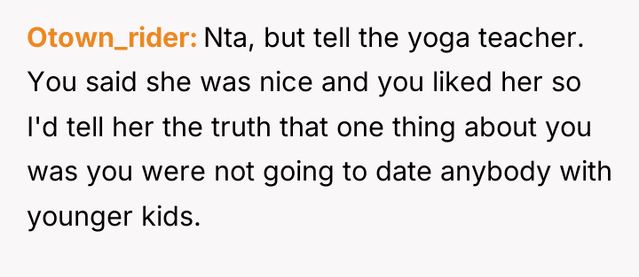 Otown_rider Nta, but tell the yoga teacher. You said she...