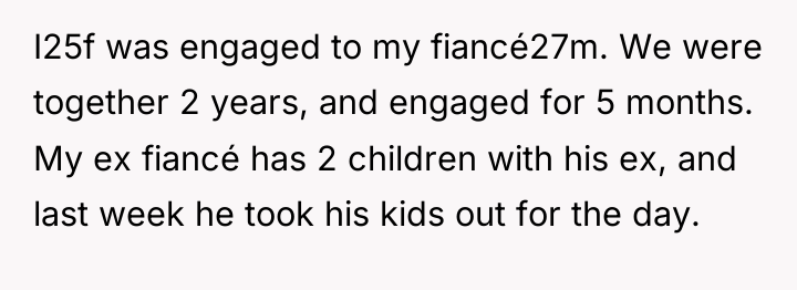 I25f was engaged to my fiancé27m. We were together 2...