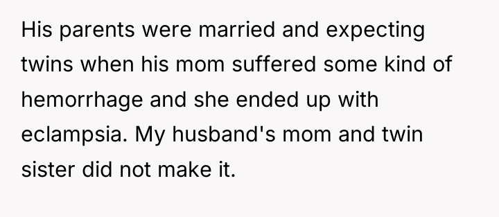 His parents were married and expecting twins when his mom...