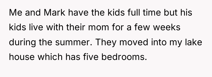 Me and Mark have the kids full time but his...