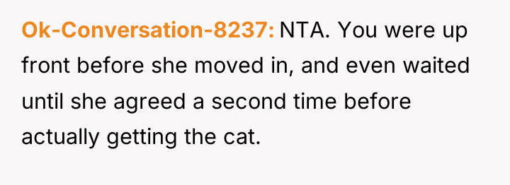 Ok-Conversation-8237 NTA. You were up front before she moved in,...
