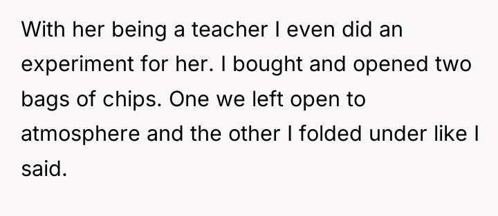 With her being a teacher I even did an experiment...