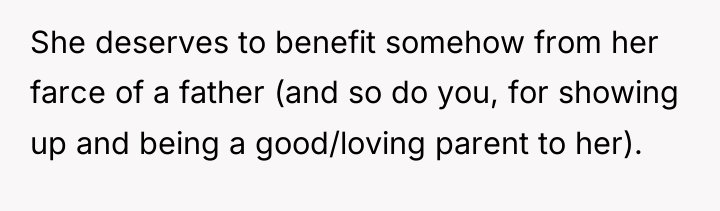 She deserves to benefit somehow from her farce of a...