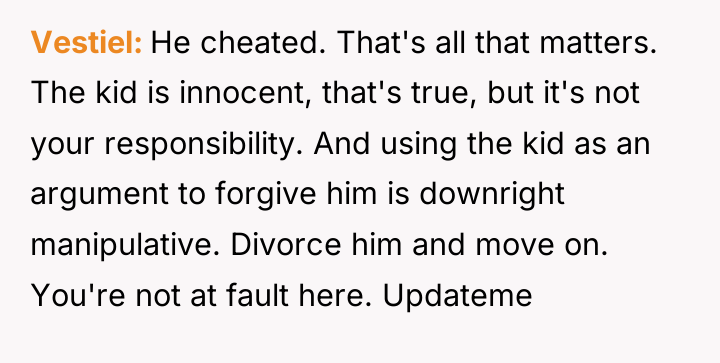 Vestiel He cheated. That's all that matters. The kid is...
