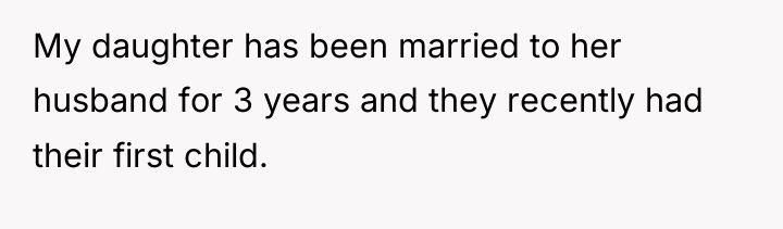 My daughter has been married to her husband for 3...