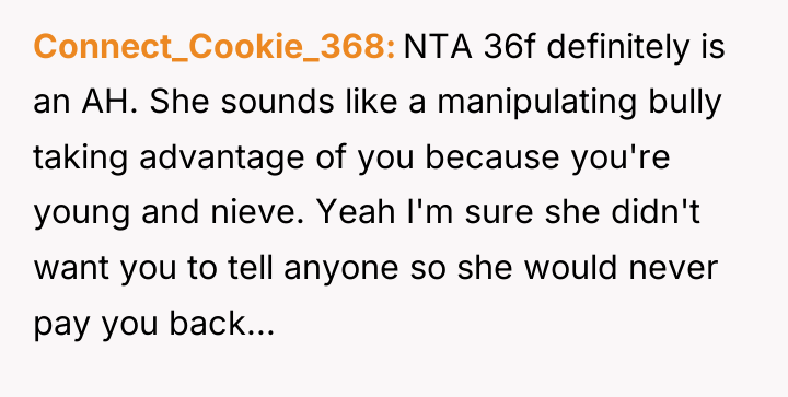 Connect_Cookie_368 NTA 36f definitely is an AH. She sounds like...