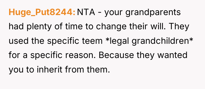 Huge_Put8244 NTA - your grandparents had plenty of time to...