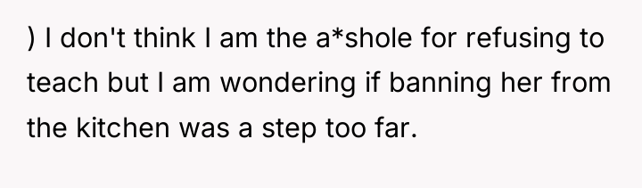 ) I don't think I am the a*shole for refusing...