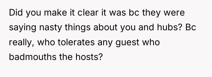 Did you make it clear it was bc they were...