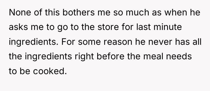 None of this bothers me so much as when he...