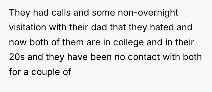 They had calls and some non-overnight visitation with their dad...