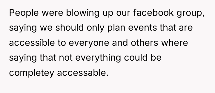 People were blowing up our facebook group, saying we should...