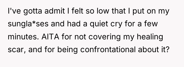 I've gotta admit I felt so low that I put...