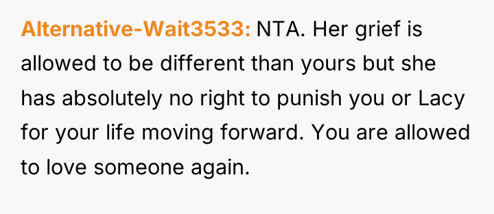 Alternative-Wait3533 NTA. Her grief is allowed to be different than...