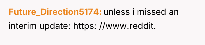 Future_Direction5174 unless i missed an interim update: https: //www.reddit.