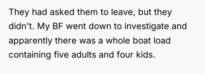 They had asked them to leave, but they didn't. My...