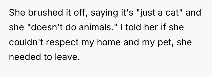 She brushed it off, saying it's "just a cat" and...