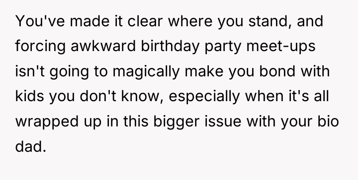 You've made it clear where you stand, and forcing awkward...