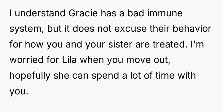 I understand Gracie has a bad immune system, but it...