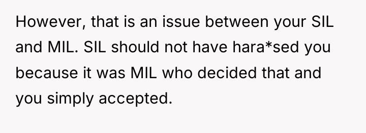 However, that is an issue between your SIL and MIL....