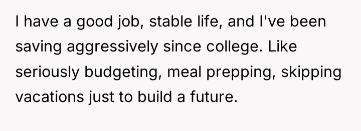 I have a good job, stable life, and I've been...