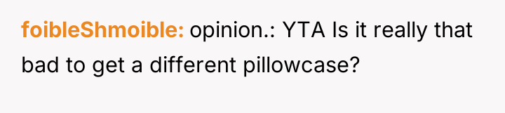 foibleShmoible opinion.: YTA Is it really that bad to get...
