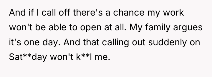 And if I call off there's a chance my work...