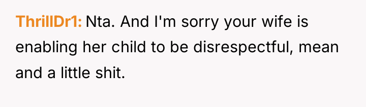 ThrillDr1 Nta. And I'm sorry your wife is enabling her...
