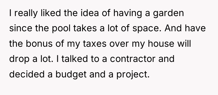 I really liked the idea of having a garden since...