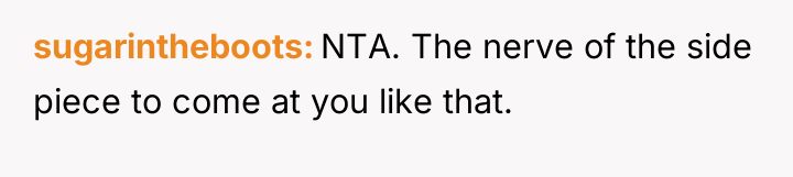 sugarintheboots NTA. The nerve of the side piece to come...