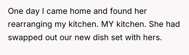 One day I came home and found her rearranging my...
