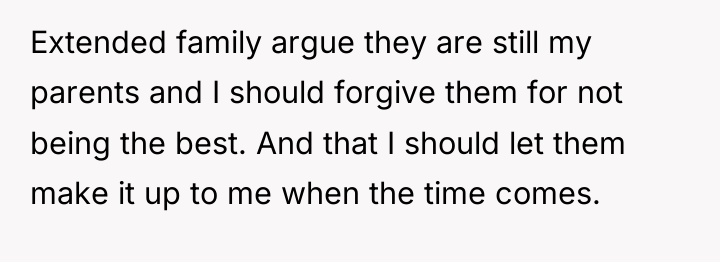 Extended family argue they are still my parents and I...